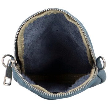 Dámska kožená crossbody kabelka džínsovo modrá - Delami Vannessa