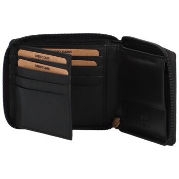 Pánska kožená peňaženka čierna - Wild Tiger Serafín