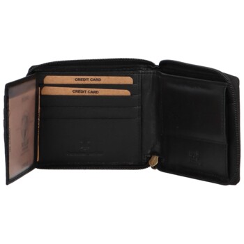 Pánska kožená peňaženka čierna - Wild Tiger Serafín