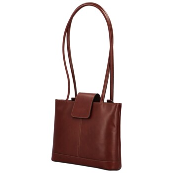 Dámska kožená kabelka batôžtek hnedá - Delami Vera Pelle Larry