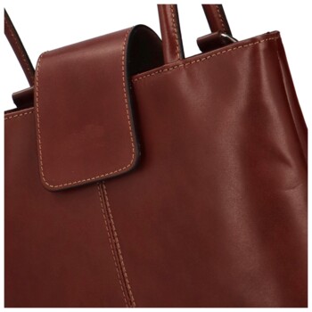 Dámska kožená kabelka batôžtek hnedá - Delami Vera Pelle Larry