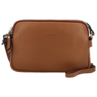 Dámska kožená crossbody kabelka koňaková - Katana Prina