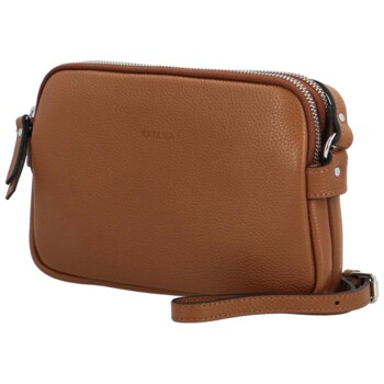 Dámska kožená crossbody kabelka koňaková - Katana Prina