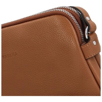 Dámska kožená crossbody kabelka koňaková - Katana Prina