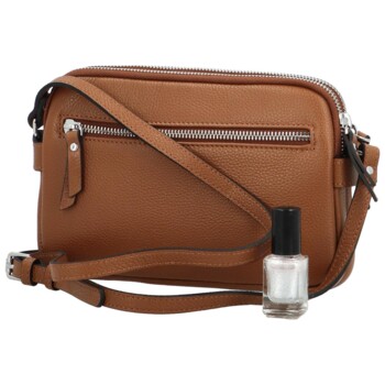 Dámska kožená crossbody kabelka koňaková - Katana Prina