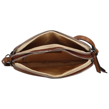 Dámska kožená crossbody kabelka koňaková - Katana Prina