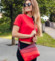 Dámska crossbody kabelka červená - Vuch Coalie Striped Red
