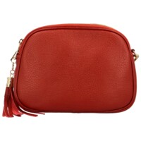 Dámska kožená crossbody kabelka tehlovo červená - ItalY Prianna G