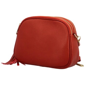 Dámska kožená crossbody kabelka tehlovo červená - ItalY Prianna G