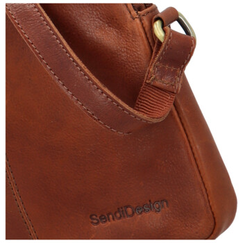 Kožená crossbody taška svetlohnedá - SendiDesign Vereno