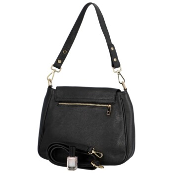 Štýlová dámska kožená crossbody kabelka Dawn, čierna