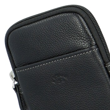 Dámske kožené crossbody vrecko čierne - Katana Soffix