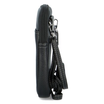 Dámske kožené crossbody vrecko čierne - Katana Soffix