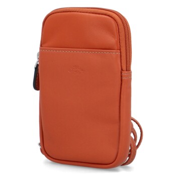 Dámske kožené crossbody vrecko oranžové - Katana Soffix