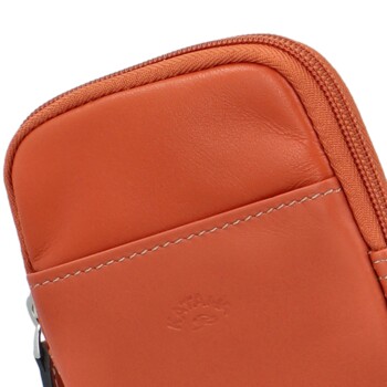 Dámske kožené crossbody vrecko oranžové - Katana Soffix
