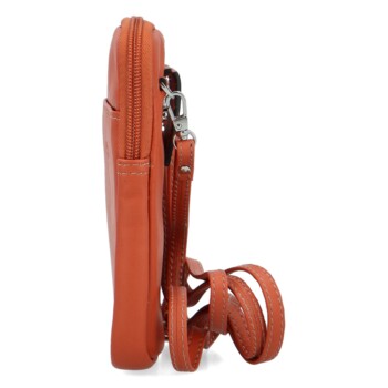 Dámske kožené crossbody vrecko oranžové - Katana Soffix