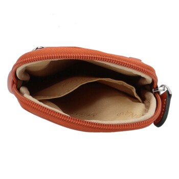 Dámske kožené crossbody vrecko oranžové - Katana Soffix