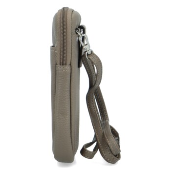 Dámske kožené crossbody vrecko sivé - Katana Soffix