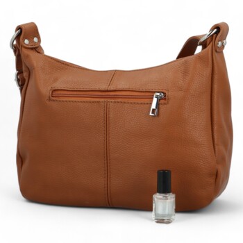 Dámska kožená crossbody kabelka koňaková - Delami Meyrra