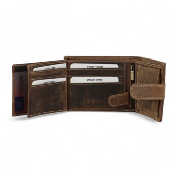 Pánska kožená peňaženka hnedá - Diviley Kostas Kapr