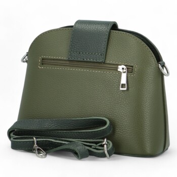Dámska kožená crossbody kabelka zelená - Delami Saffet