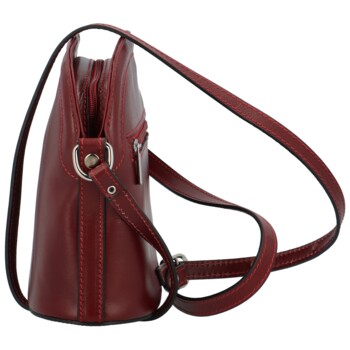 Dámska kožená crossbody kabelka vínová - Delami Imotey