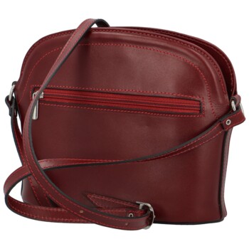 Dámska kožená crossbody kabelka vínová - Delami Imotey