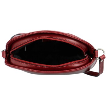 Dámska kožená crossbody kabelka vínová - Delami Imotey