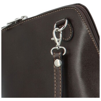 Dámska kožená crossbody tmavohnedá - Delami Jaime