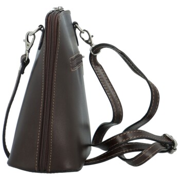 Dámska kožená crossbody tmavohnedá - Delami Jaime