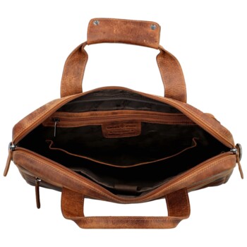 Veľká pánska kožená taška na notebook camel - Greenwood Experes