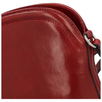 Dámska kožená crossbody kabelka červená - Delami Silena