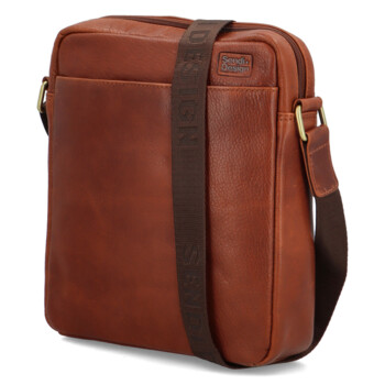 Pánska kožená crossbody taška svetlohnedá - SendiDesign Bruno
