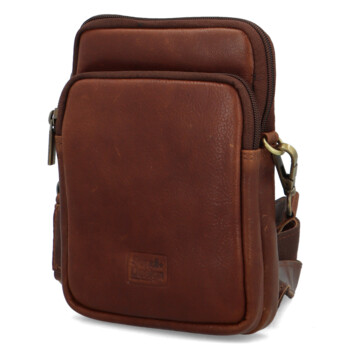 Pánske kožené crossbody vrecko svetlohnedé - SendiDesign Huron