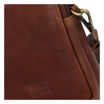 Pánske kožené crossbody vrecko svetlohnedé - SendiDesign Huron