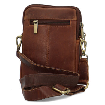 Pánske kožené crossbody vrecko svetlohnedé - SendiDesign Huron