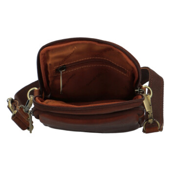 Pánske kožené crossbody vrecko svetlohnedé - SendiDesign Huron
