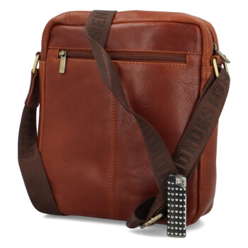Pánska kožená crossbody taška svetlohnedá - SendiDesign Bruno