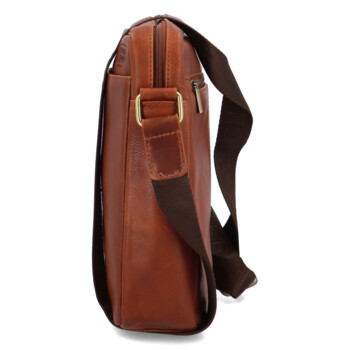 Pánska kožená crossbody taška svetlohnedá - SendiDesign Bruno