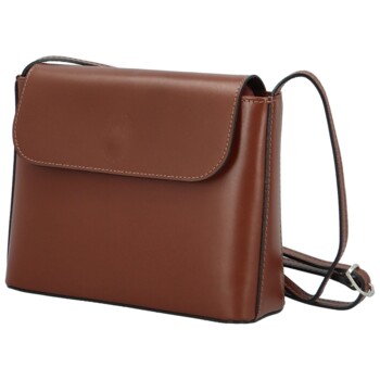 Dámska kožená crossbody kabelka hnedá - Delami Walli