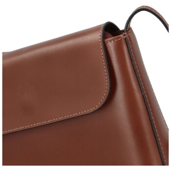 Dámska kožená crossbody kabelka hnedá - Delami Walli