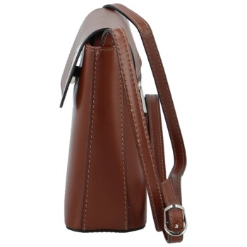 Dámska kožená crossbody kabelka hnedá - Delami Walli