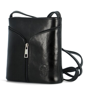 Dámska kožená crossbody kabelka čierna - Delami Orsolya