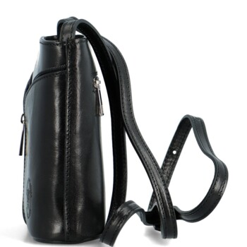 Dámska kožená crossbody kabelka čierna - Delami Orsolya