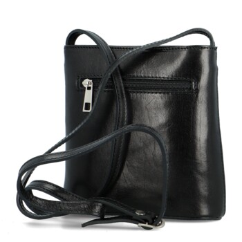 Dámska kožená crossbody kabelka čierna - Delami Orsolya