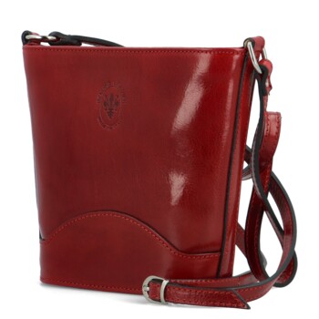 Dámska kožená crossbody kabelka červená - Delami Saimix