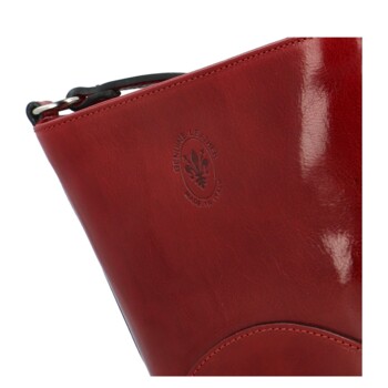 Dámska kožená crossbody kabelka červená - Delami Saimix