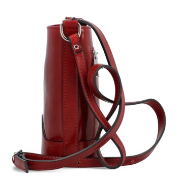 Dámska kožená crossbody kabelka červená - Delami Saimix
