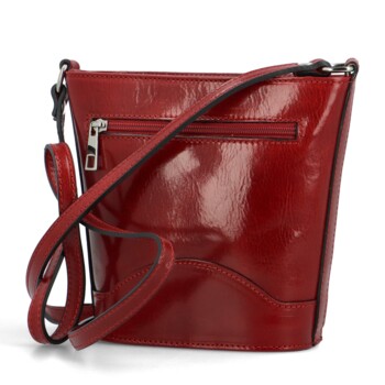 Dámska kožená crossbody kabelka červená - Delami Saimix
