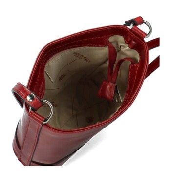 Dámska kožená crossbody kabelka červená - Delami Saimix